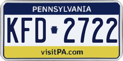 PA license plate KFD2722
