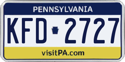 PA license plate KFD2727