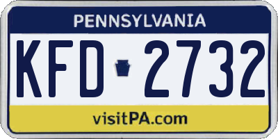 PA license plate KFD2732