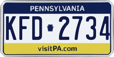 PA license plate KFD2734