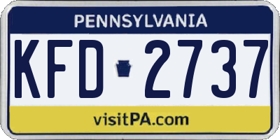 PA license plate KFD2737