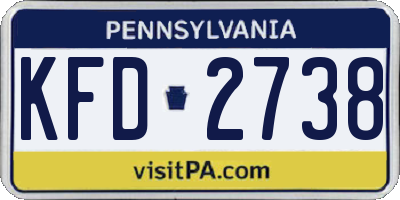 PA license plate KFD2738