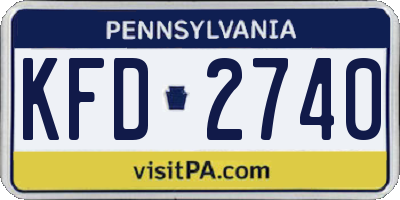 PA license plate KFD2740
