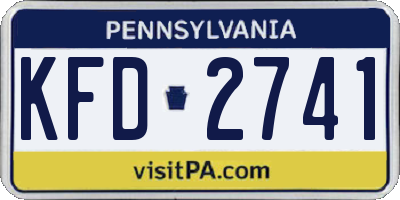 PA license plate KFD2741