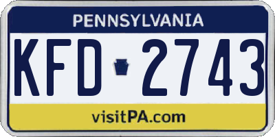 PA license plate KFD2743