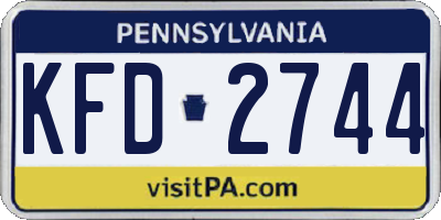 PA license plate KFD2744