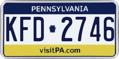 PA license plate KFD2746