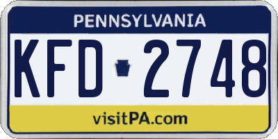 PA license plate KFD2748