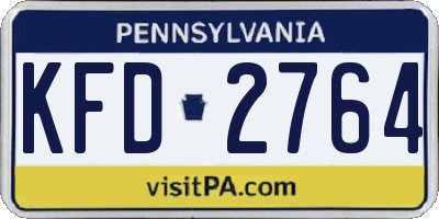 PA license plate KFD2764