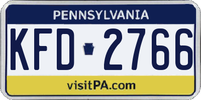 PA license plate KFD2766
