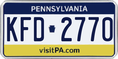 PA license plate KFD2770