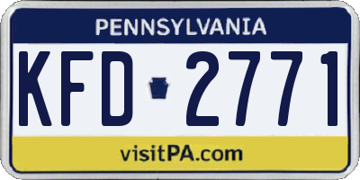 PA license plate KFD2771