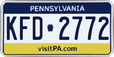 PA license plate KFD2772