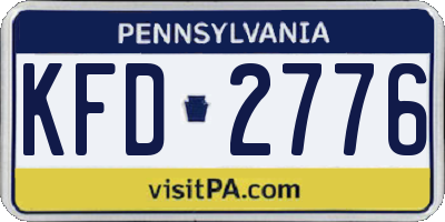 PA license plate KFD2776