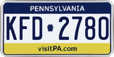 PA license plate KFD2780