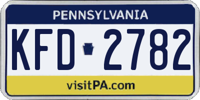 PA license plate KFD2782