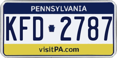 PA license plate KFD2787