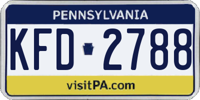 PA license plate KFD2788