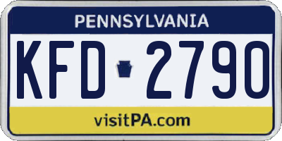 PA license plate KFD2790