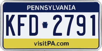 PA license plate KFD2791
