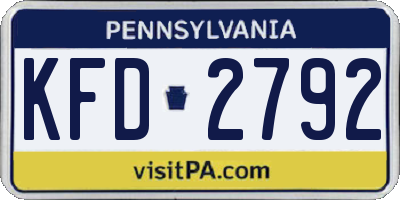PA license plate KFD2792