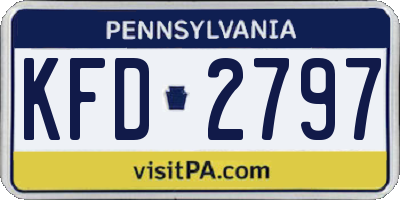 PA license plate KFD2797
