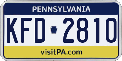 PA license plate KFD2810