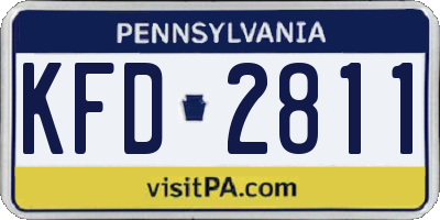PA license plate KFD2811