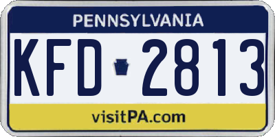 PA license plate KFD2813