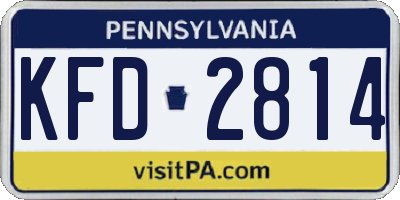 PA license plate KFD2814