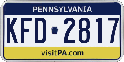 PA license plate KFD2817
