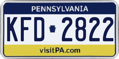 PA license plate KFD2822