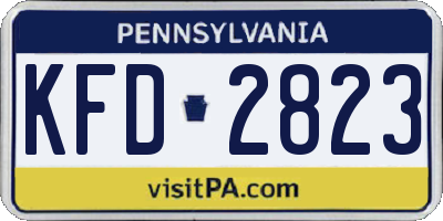 PA license plate KFD2823