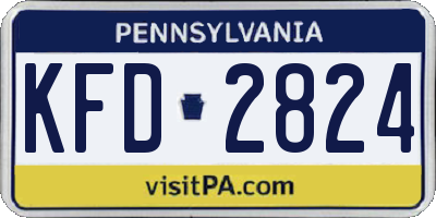 PA license plate KFD2824
