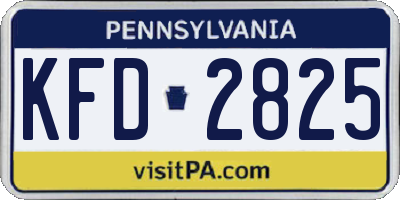 PA license plate KFD2825