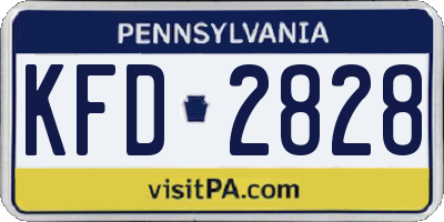 PA license plate KFD2828
