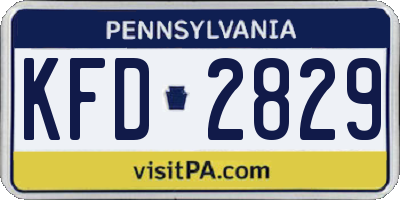 PA license plate KFD2829