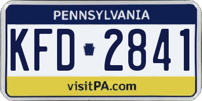 PA license plate KFD2841