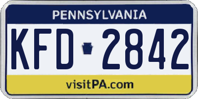 PA license plate KFD2842