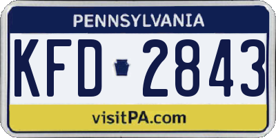 PA license plate KFD2843