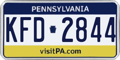 PA license plate KFD2844