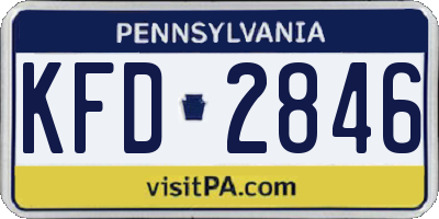 PA license plate KFD2846