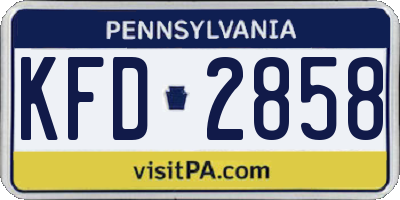 PA license plate KFD2858