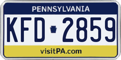 PA license plate KFD2859