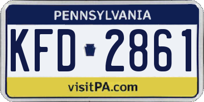 PA license plate KFD2861