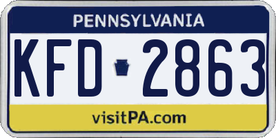PA license plate KFD2863