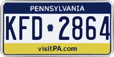 PA license plate KFD2864