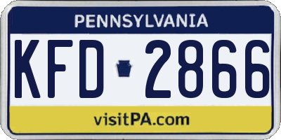 PA license plate KFD2866