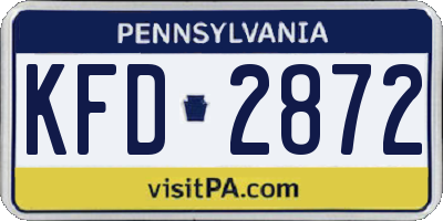 PA license plate KFD2872