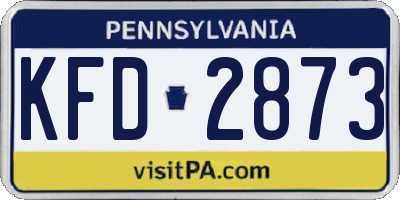 PA license plate KFD2873